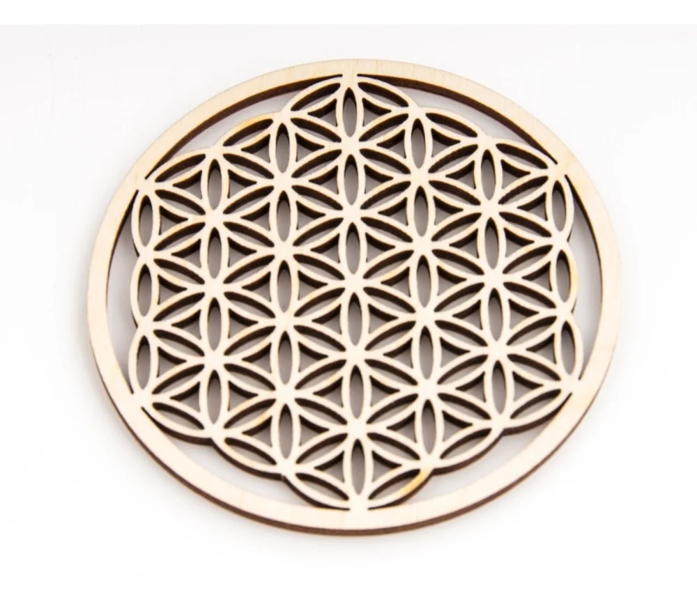 Blume des Lebens aus Holz 9 cm - 5er Pack