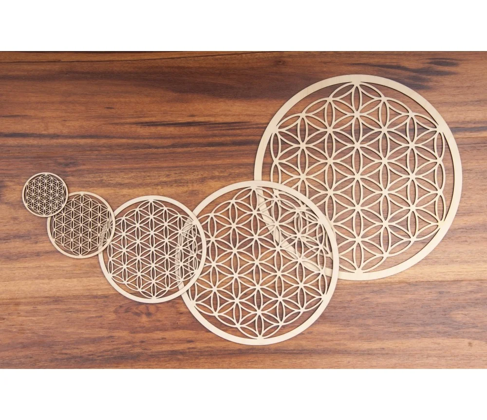 Blume des Lebens aus Holz 22 cm - 3er Pack