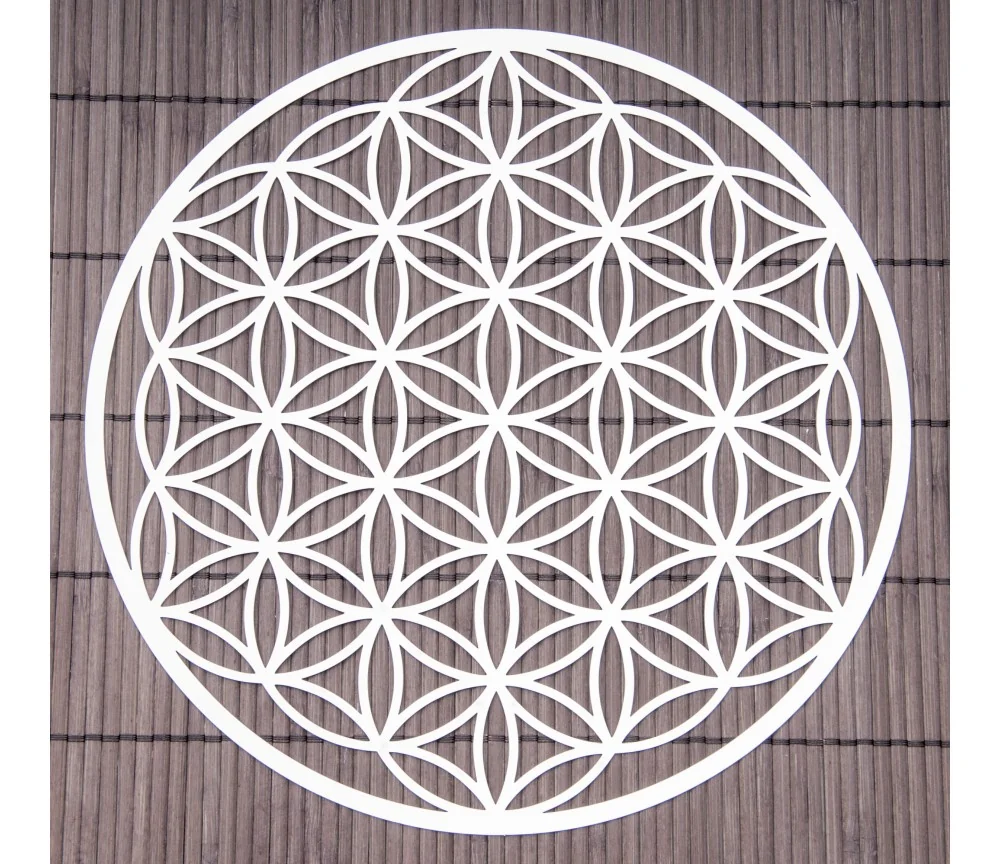 Wandschmuck aus Edelstahl - Blume des Lebens 25 cm