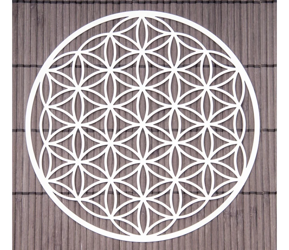 Wandschmuck aus Edelstahl - Blume des Lebens 18 cm