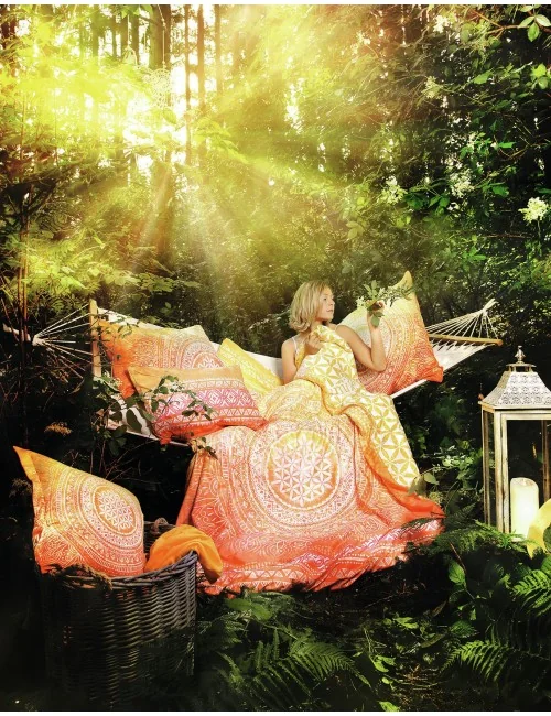 Spirit of OM - Bio Bettwäsche SUNRISE - orange / gelb