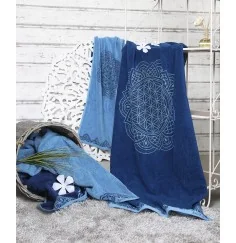 Spirit of OM - Frotteetücher Happy Flower of Life - ozeanblau/azur