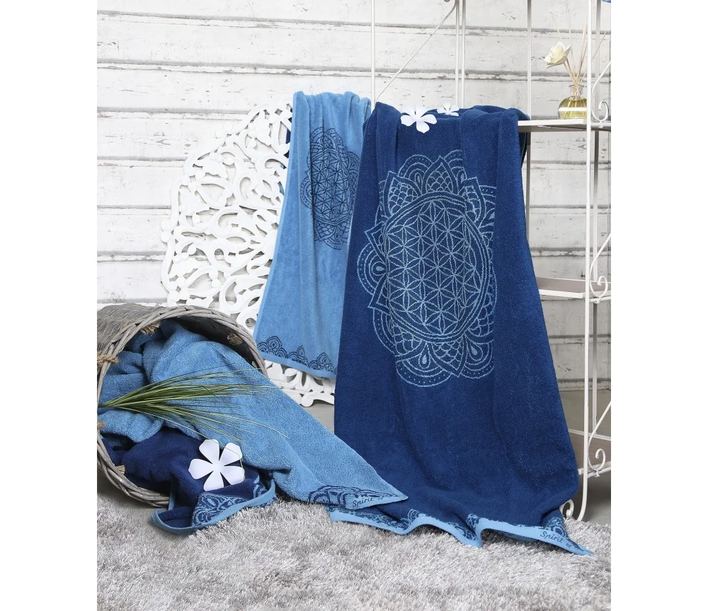 Spirit of OM - Frotteetücher Happy Flower of Life - ozeanblau/azur