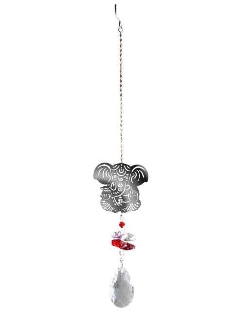 Hängende Dekoration - Suncatcher Ganesha - aus Edelstahl & Kristallen ca. 27 cm