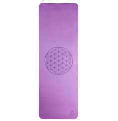 Yogamatte mit Blume des Lebens - 6 mm - TPE ecofriendly - dunkellila/zartlila