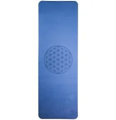 Yogamatte mit Blume des Lebens - 6 mm - TPE ecofriendly - dunkelblau/hellblau