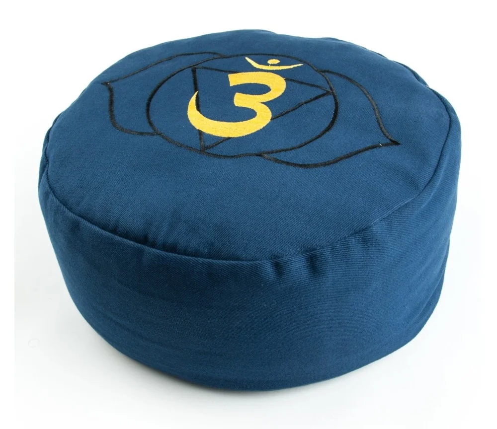 Meditationskissen -Stirnchakra - mit Buchweizen gefüllt 36 x 15 cm