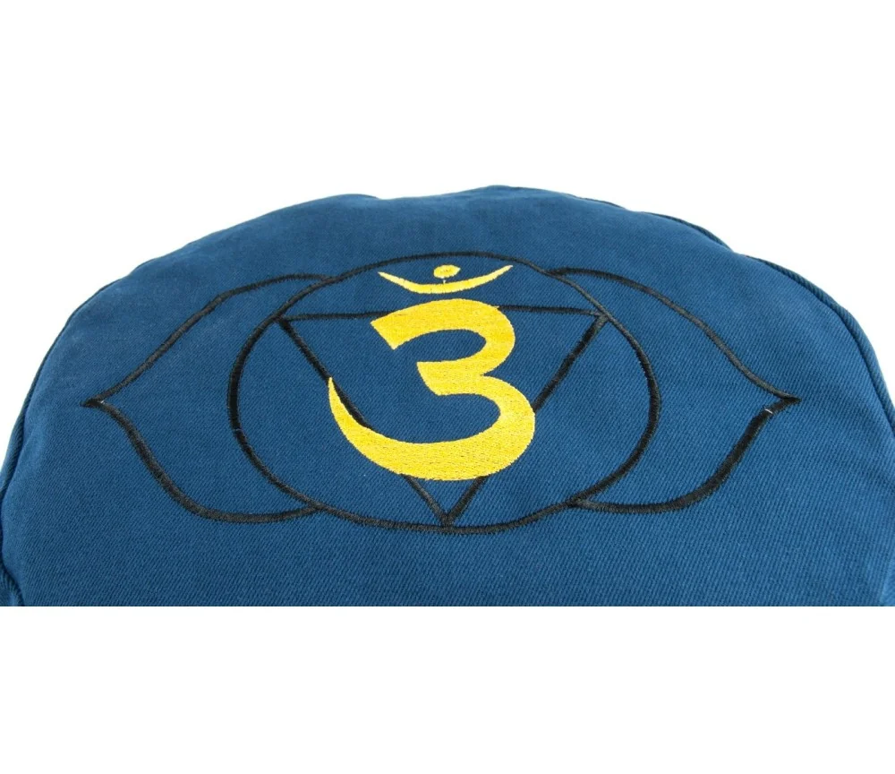 Meditationskissen -Stirnchakra - mit Buchweizen gefüllt 36 x 15 cm