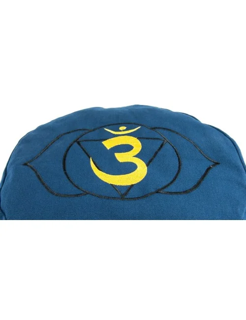 Meditationskissen -Stirnchakra - mit Buchweizen gefüllt 36 x 15 cm