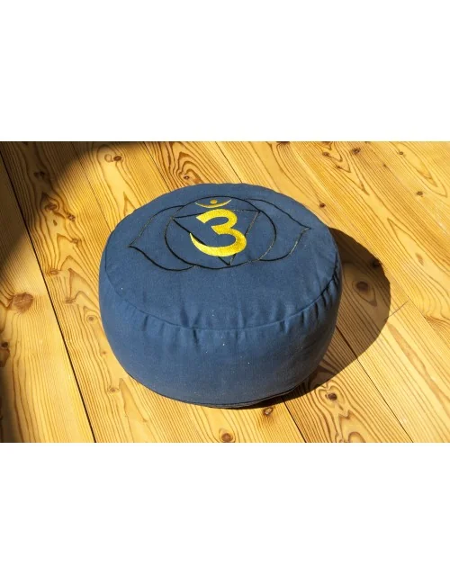 Meditationskissen -Stirnchakra - mit Buchweizen gefüllt 36 x 15 cm