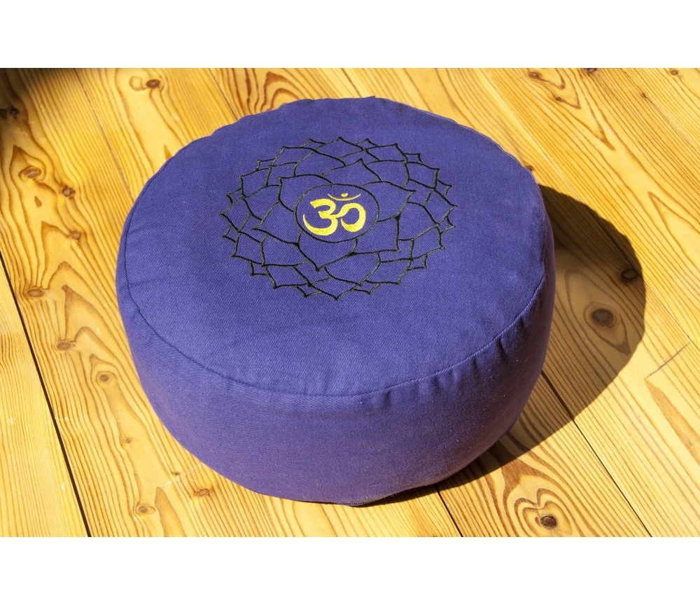 Meditationskissen - Kronenchakra - mit Buchweizen gefüllt 36 x 15 cm