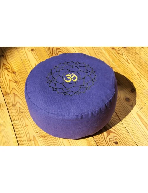 Meditationskissen - Kronenchakra - mit Buchweizen gefüllt 36 x 15 cm