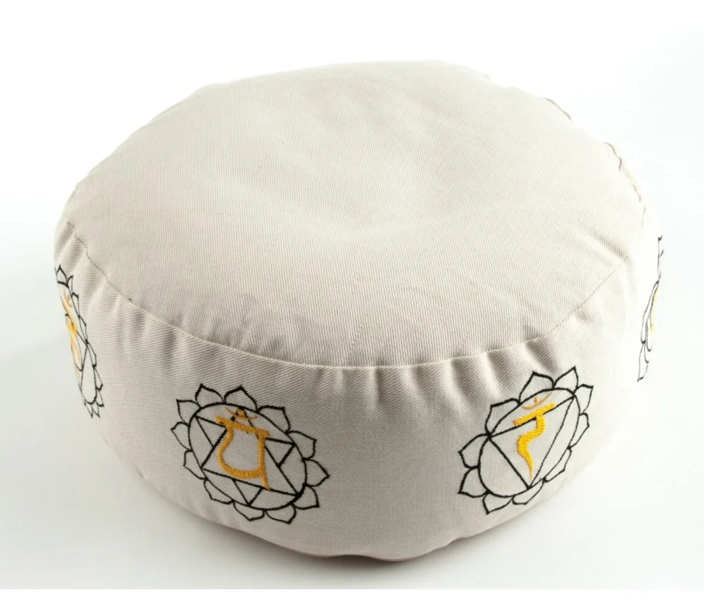 Meditationskissen - Chakra 7 er Set - mit Buchweizen gefüllt - je Kissen 36 x 15 cm