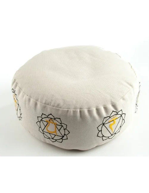 Meditationskissen - Chakra 7 er Set - mit Buchweizen gefüllt - je Kissen 36 x 15 cm