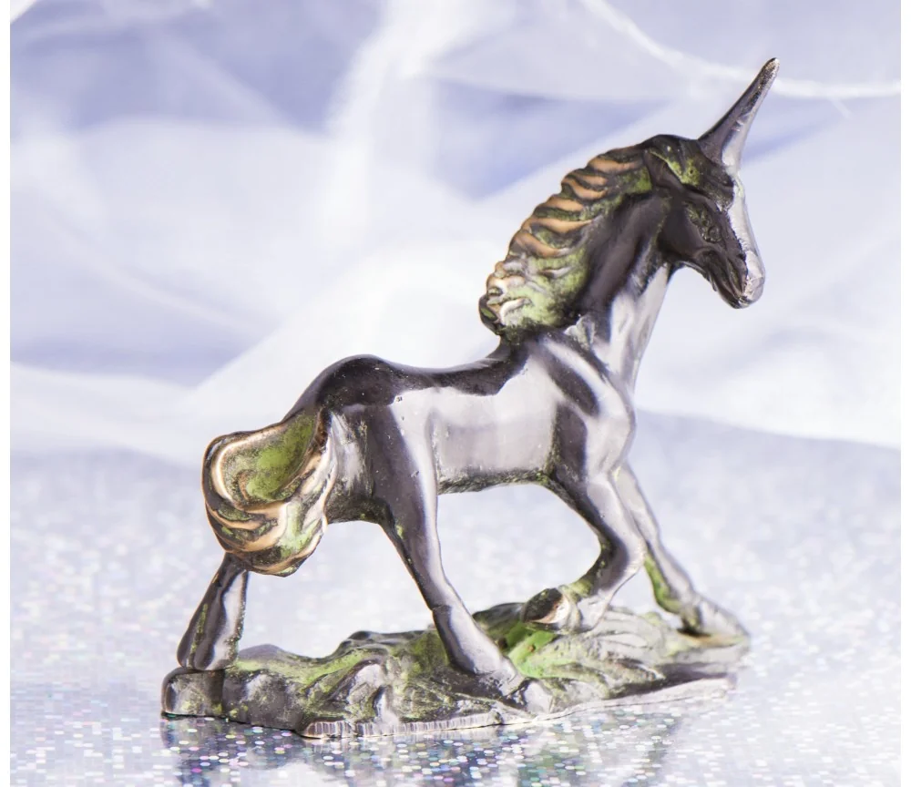 Statue - Einhorn - Messing, antik ca. 6x7cm