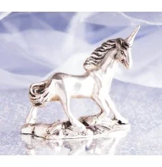 Statue - Einhorn - Messing, Messing versilbert ca.6x7cm