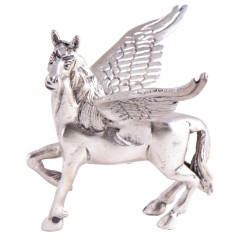 Statue - Pegasus - Messing, Messing versilbert ca.10 cm