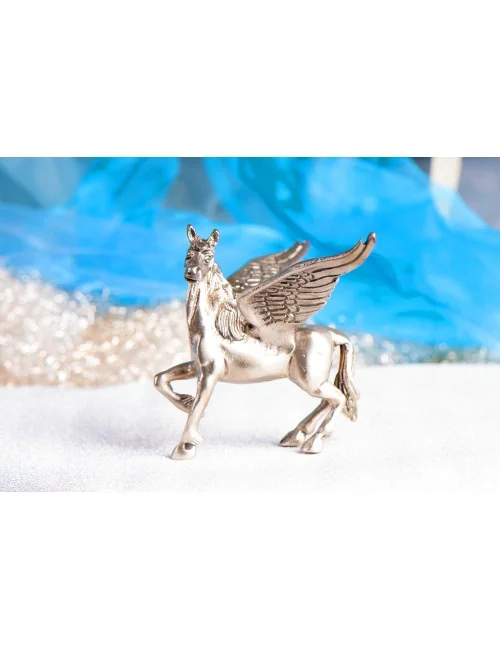 Statue - Pegasus - Messing, Messing versilbert ca.10 cm