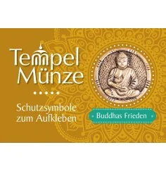 Tempelmünze Buddha - Schutzsymbole zum Aufkleben - aus Messing