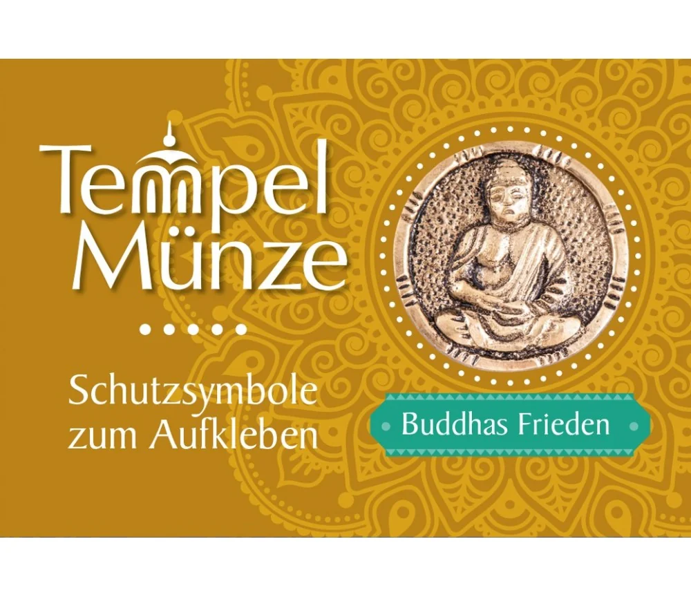 Tempelmünze Buddha - Schutzsymbole zum Aufkleben - aus Messing
