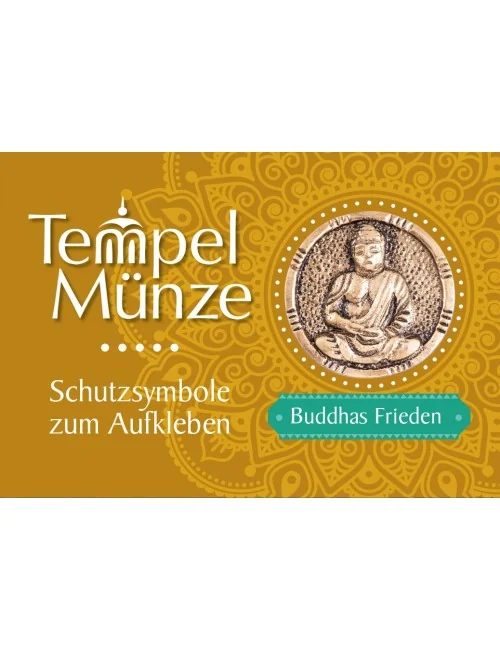 Tempelmünze Buddha - Schutzsymbole zum Aufkleben - aus Messing