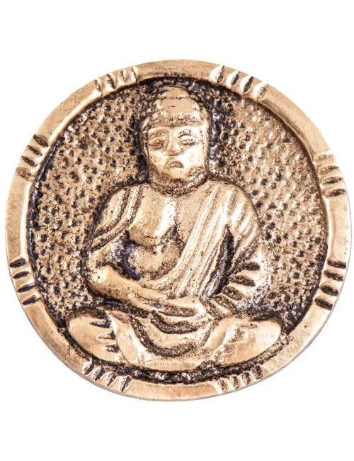 Tempelmünze Buddha - Schutzsymbole zum Aufkleben - aus Messing