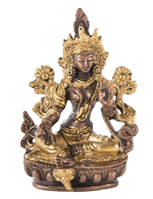 Statue - Grüne Tara aus Messing ca. 9,5 cm