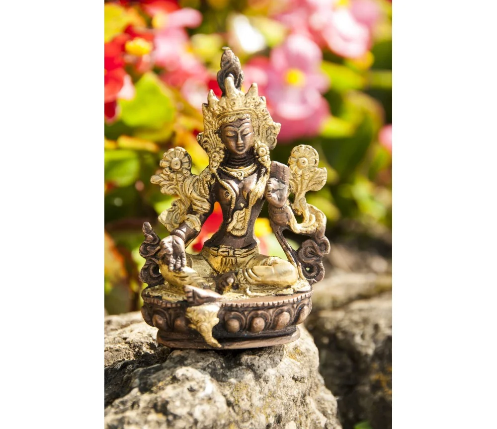 Statue - Grüne Tara aus Messing ca. 9,5 cm