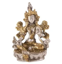 Statue - Grüne Tara versilbert ca. 9,5 cm