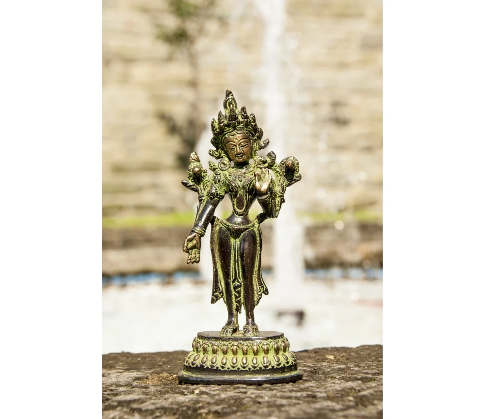 Statue - Grüne Tara Messsing ca. 16 cm