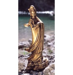 Statue - Kuan Yin aus Messing, ca. 22 cm
