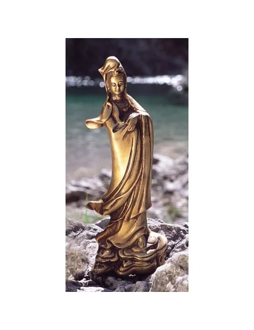 Statue - Kuan Yin aus Messing, ca. 22 cm