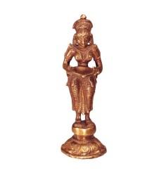 Statue - Lakshmi, stehend aus Messing, 14 cm hoch