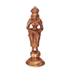 Statue - Lakshmi, stehend aus Messing, 14 cm hoch