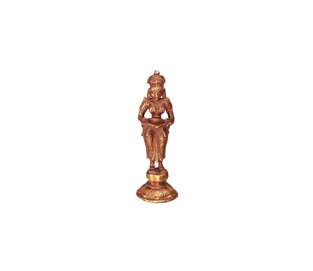 Statue - Lakshmi, stehend aus Messing, 14 cm hoch