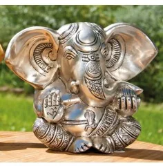 Statue - Ganesha - versilbert 13 cm