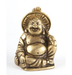 Statue-  Happy Buddha ca. 4,5 cm - aus Messing