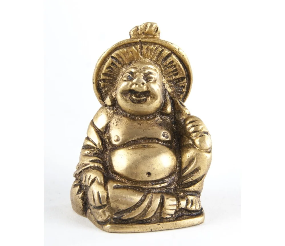 Statue- Happy Buddha ca. 4,5 cm - aus Messing