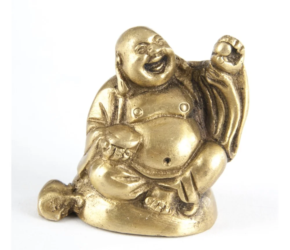 Statue - Happy Buddha ca. 4,5 cm - aus Messing