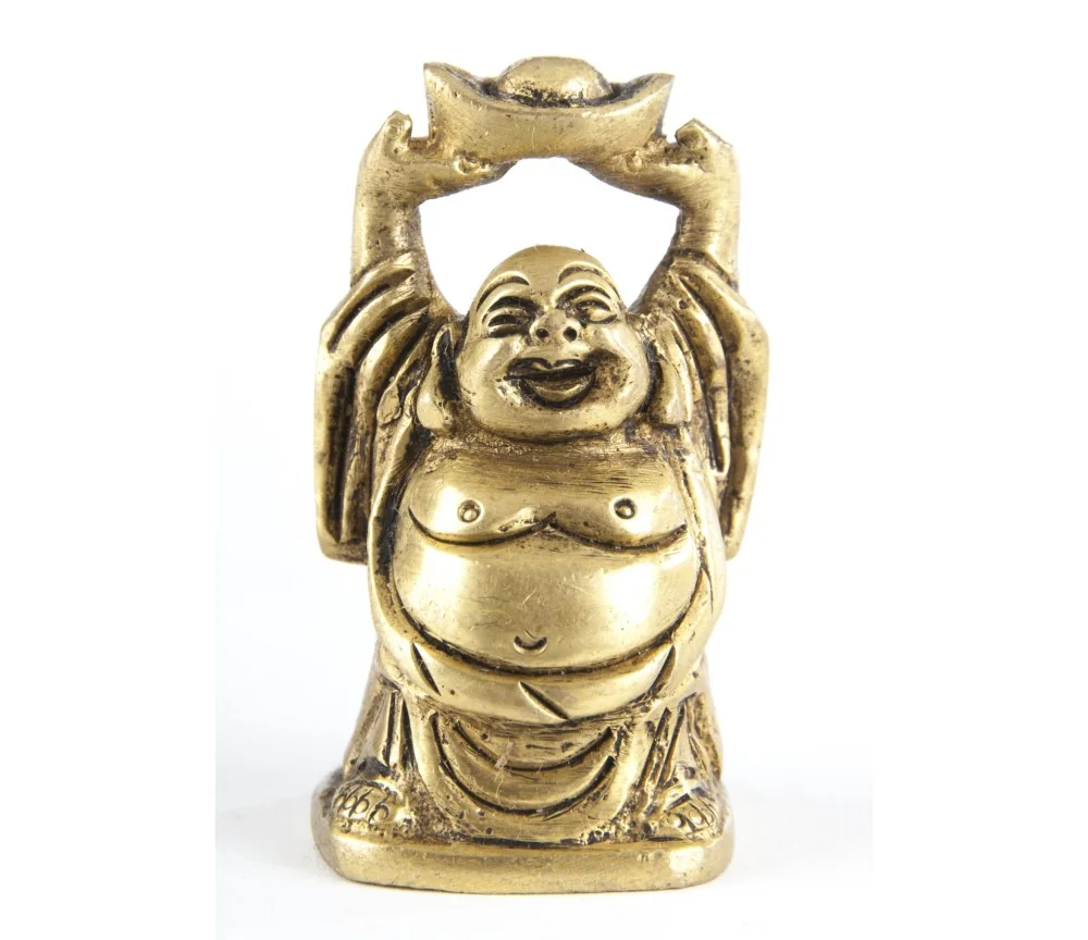 Statue - Happy Buddha 5 cm - aus Messing