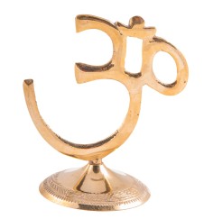 Om Statute stehend 10 cm am Fuß verziert aus Messing