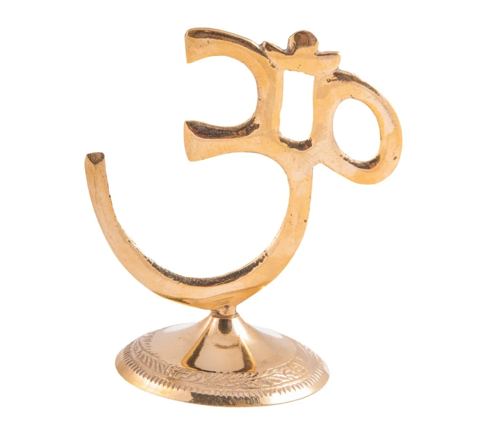 Om Statute stehend 10 cm am Fuß verziert aus Messing