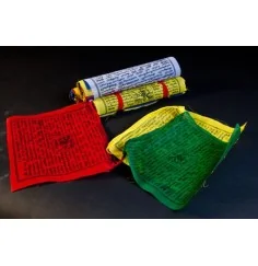 Tibetische Gebetsfahnen groß 30x30cm - 25 Fahnen - 7m Länge