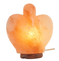 Lampe - Salzkristall - Engel mit Holzsockel ca. 19cm