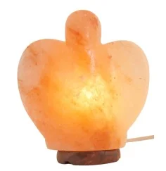 Lampe - Salzkristall - Engel mit Holzsockel ca. 19cm