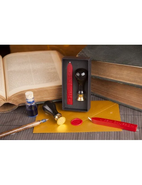 Siegel-Set - Blume des Lebens ink. Stempel und rotes Siegelwachs