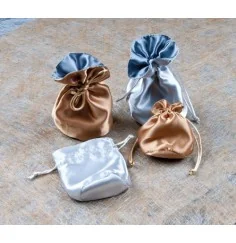 Samtbeutel - Silber, klein