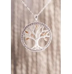 Kette mit Anhänger Yggdrasil versilbert mit ca. 70 cm Kette