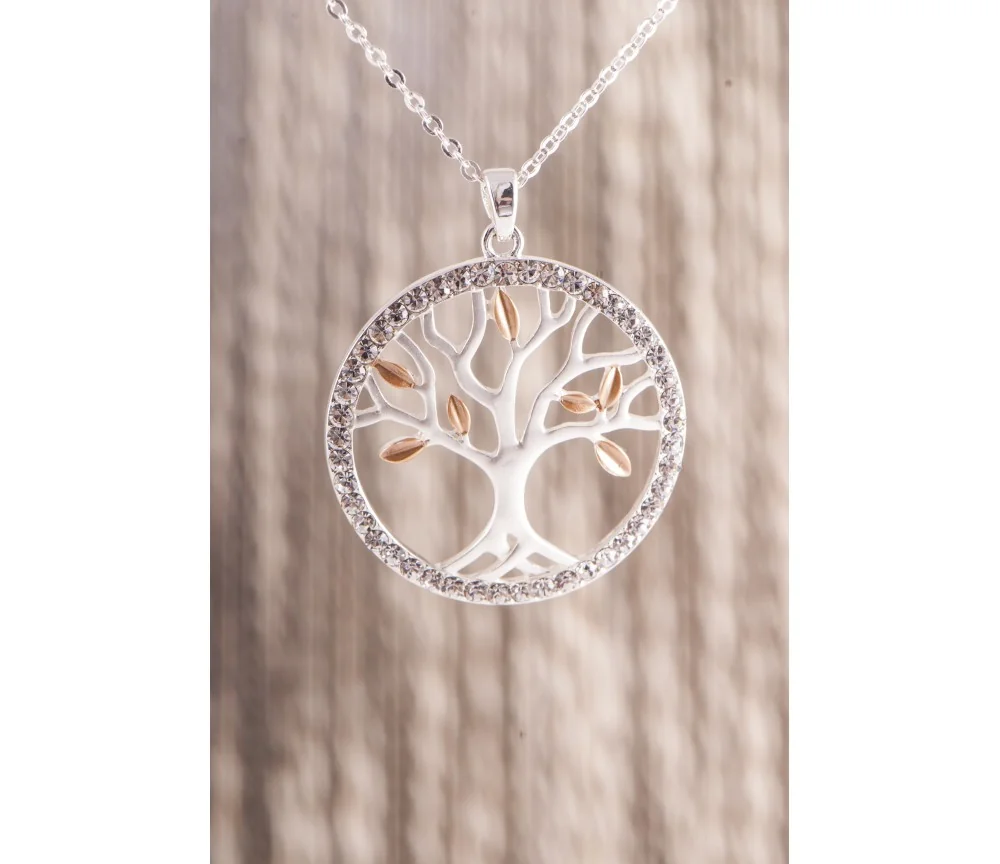 Kette mit Anhänger Yggdrasil versilbert mit ca. 70 cm Kette