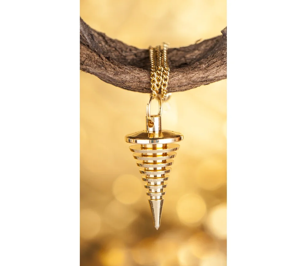 Pendel - Rillenpendel - Messing vergoldet